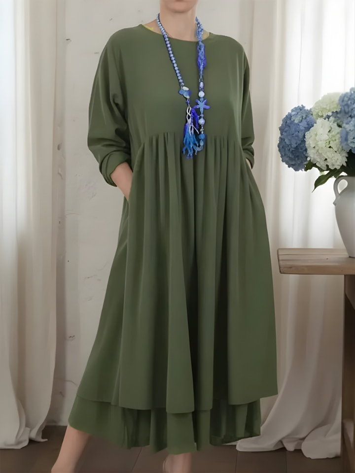 VALESSA DOUBLE HEM MIDI DRESS