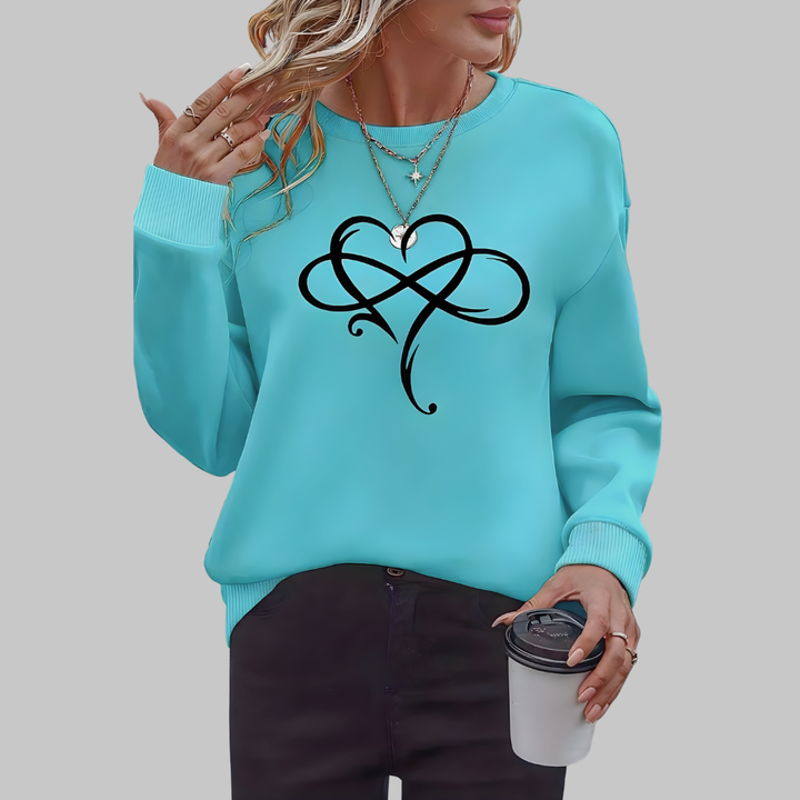AHUVA HEART FLEECE SWEATSHIRT