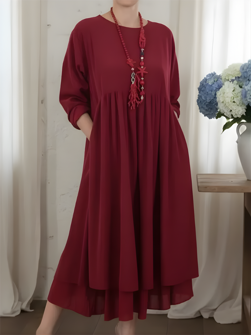 VALESSA DOUBLE HEM MIDI DRESS
