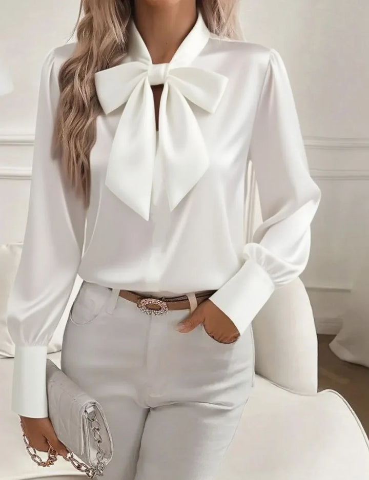 NARIYAH SATIN BOW BLOUSE