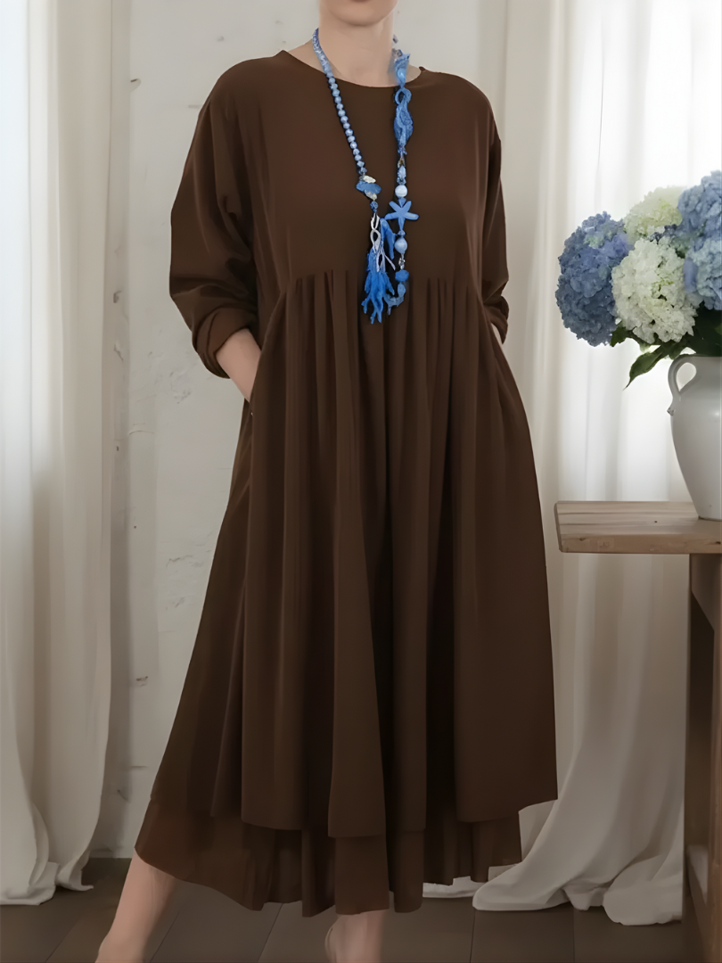 VALESSA DOUBLE HEM MIDI DRESS