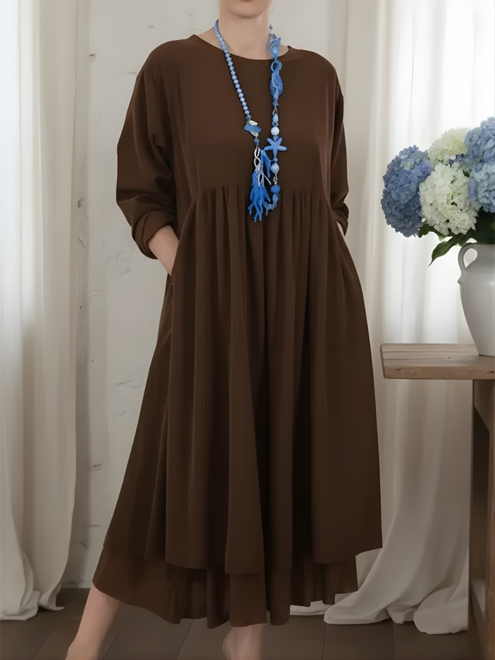 VALESSA DOUBLE HEM MIDI DRESS