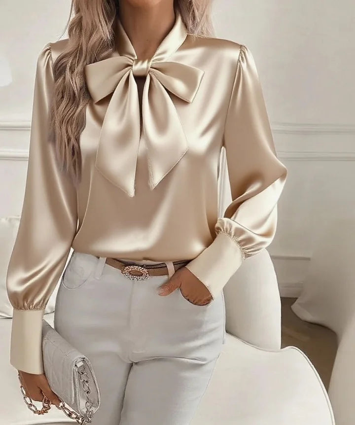 NARIYAH SATIN BOW BLOUSE