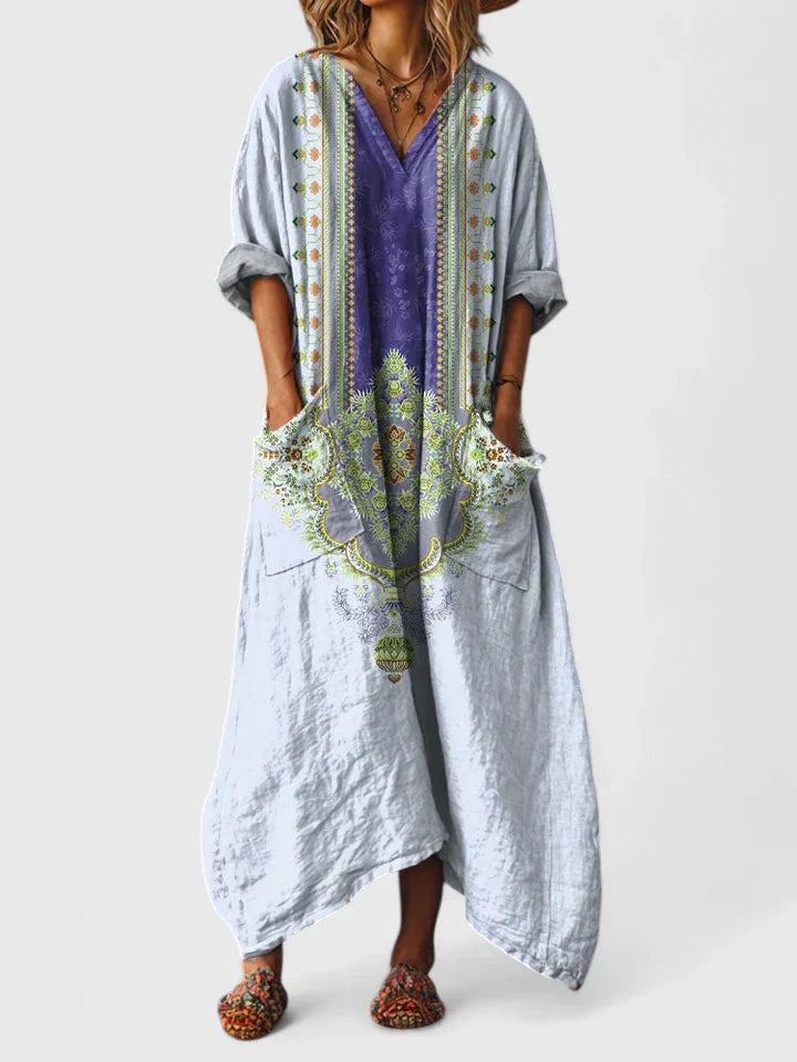 SOLENYA CASUAL LONG SLEEVE MAXI DRESS