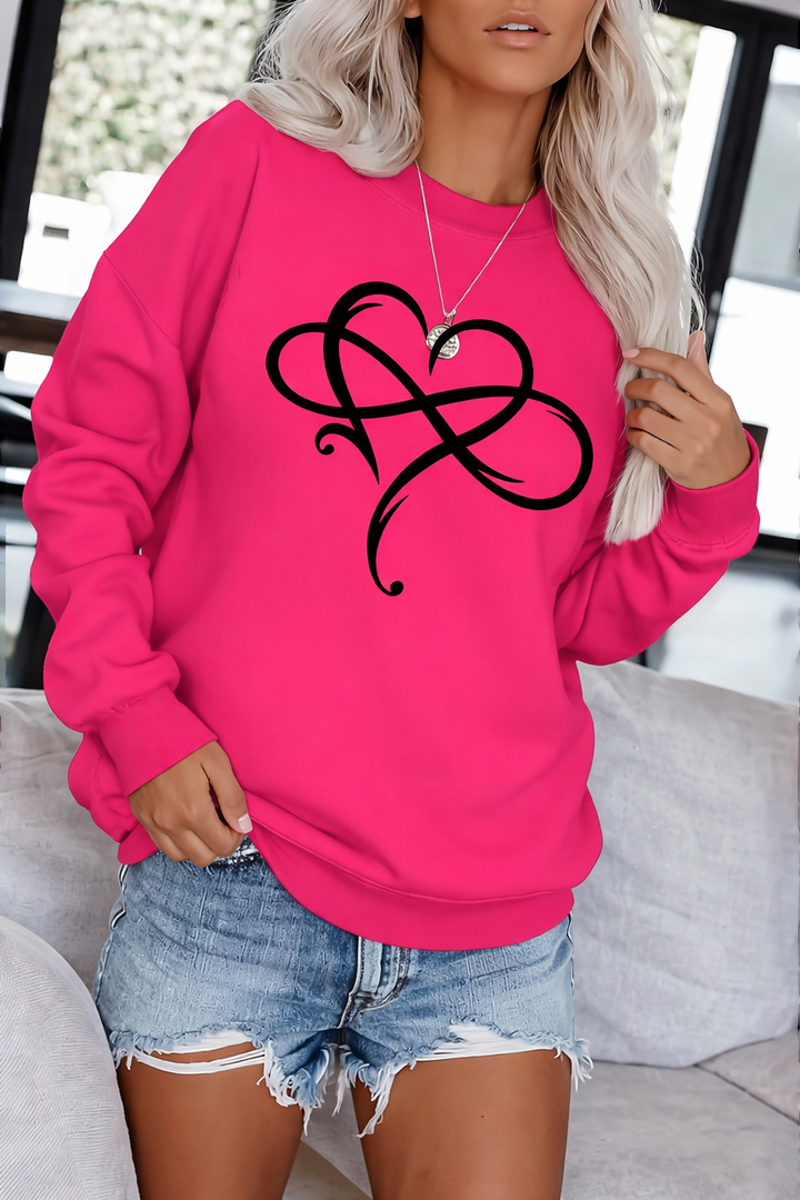 AHUVA HEART FLEECE SWEATSHIRT