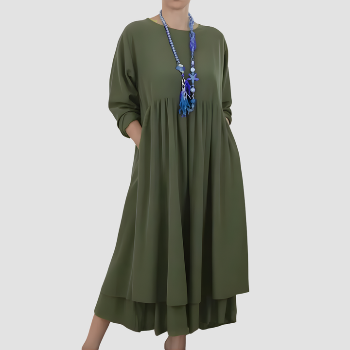 VALESSA DOUBLE HEM MIDI DRESS