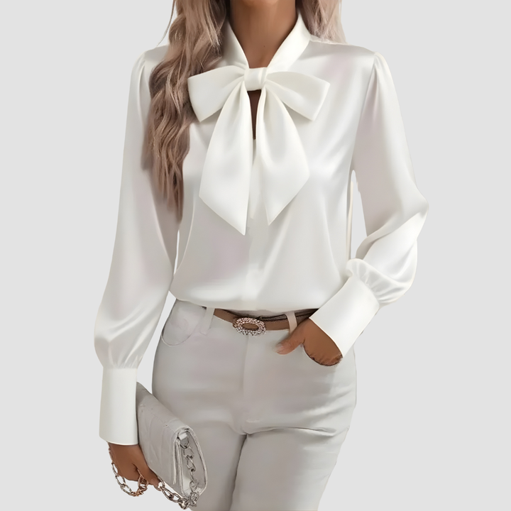 NARIYAH SATIN BOW BLOUSE