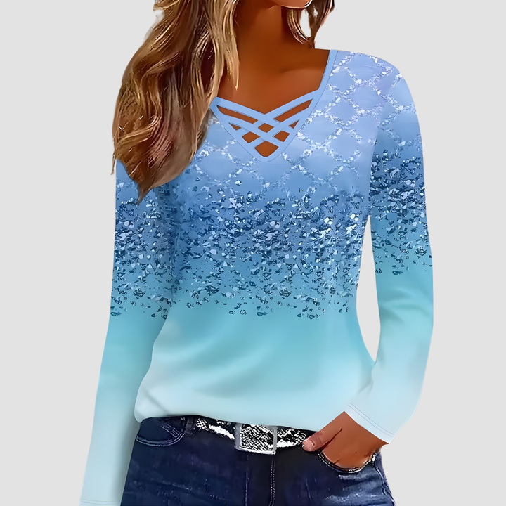 KARITA V-NECK LONG SLEEVE BLOUSE