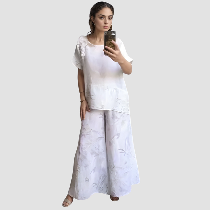 FLORENCE COTTON ENSEMBLE WITH FLORAL DETAIL SET