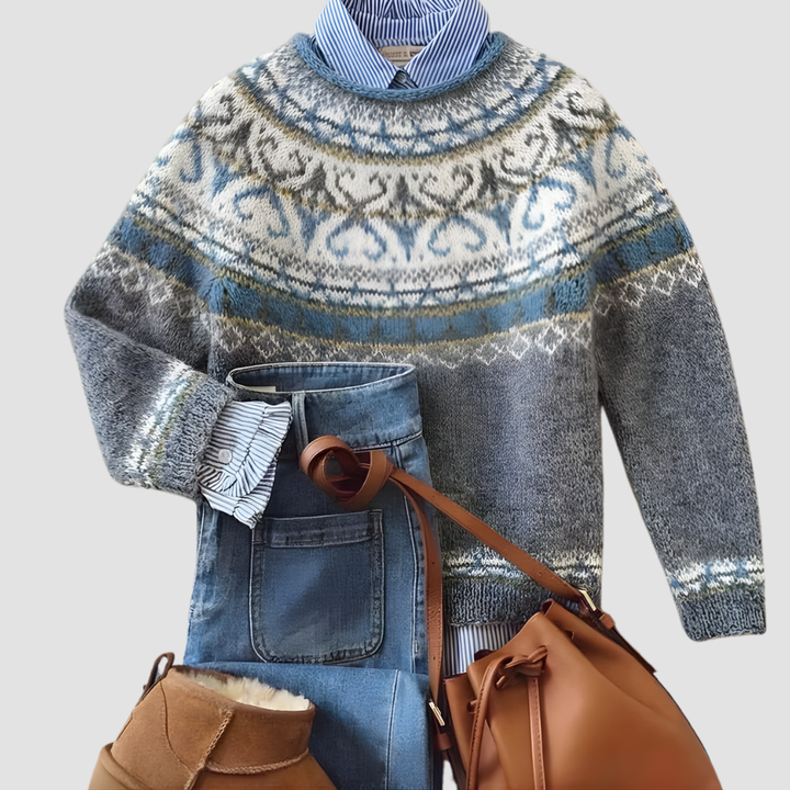 ELINA CHIC VINTAGE KNIT SWEATER