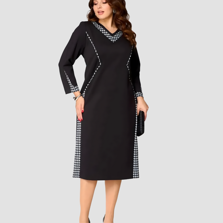 MELINA ELEGANT BLACK SLIMMING DRESS