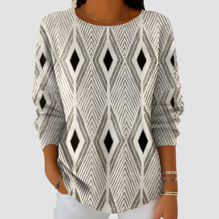 NYREE GEOMETRIC VINTAGE KNIT TEE