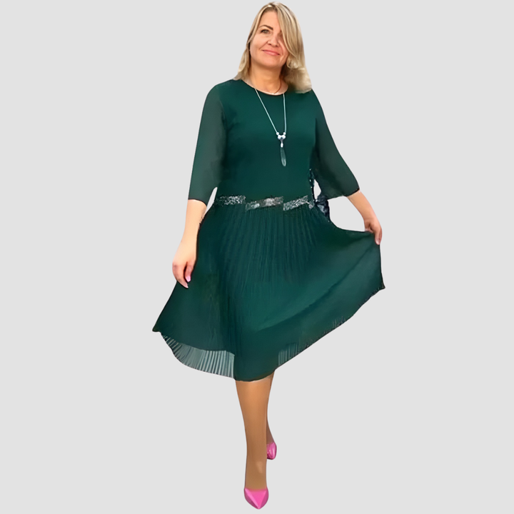 MIRA ELEGANT PLEATED BREATHABLE DRESS