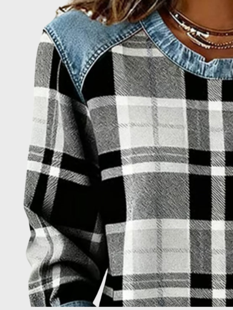 CELESTIA CHECKERED SWEATSHIRT