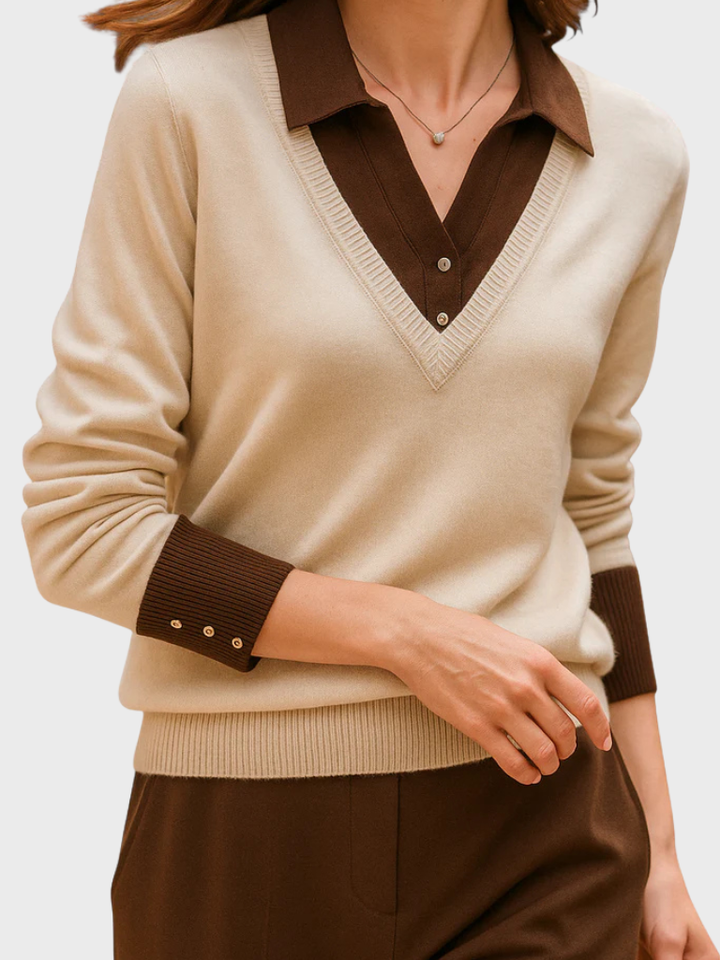 ALICIA LAYERED KNIT SWEATER