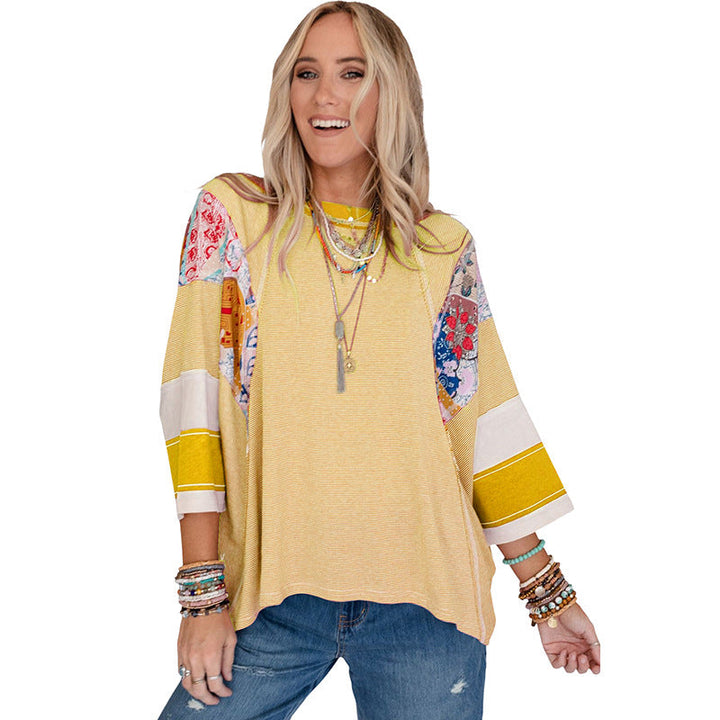 BAILEY LIGHTWEIGHT PATCHWORK BATWING TOP