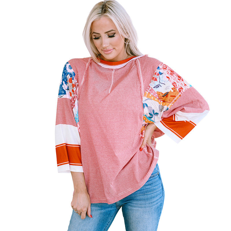 BAILEY LIGHTWEIGHT PATCHWORK BATWING TOP