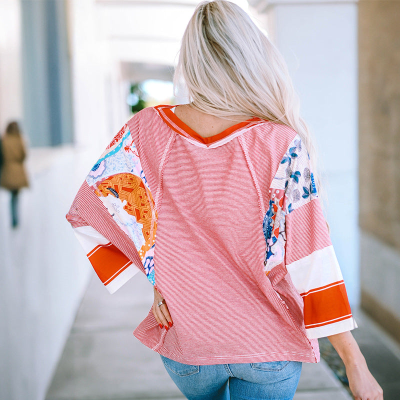 BAILEY LIGHTWEIGHT PATCHWORK BATWING TOP