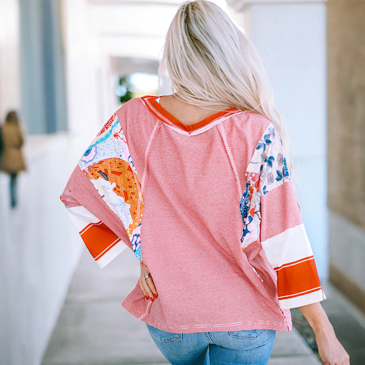 BAILEY LIGHTWEIGHT PATCHWORK BATWING TOP