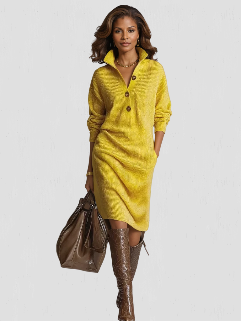 MARIELLE KNIT COLLAR DRESS