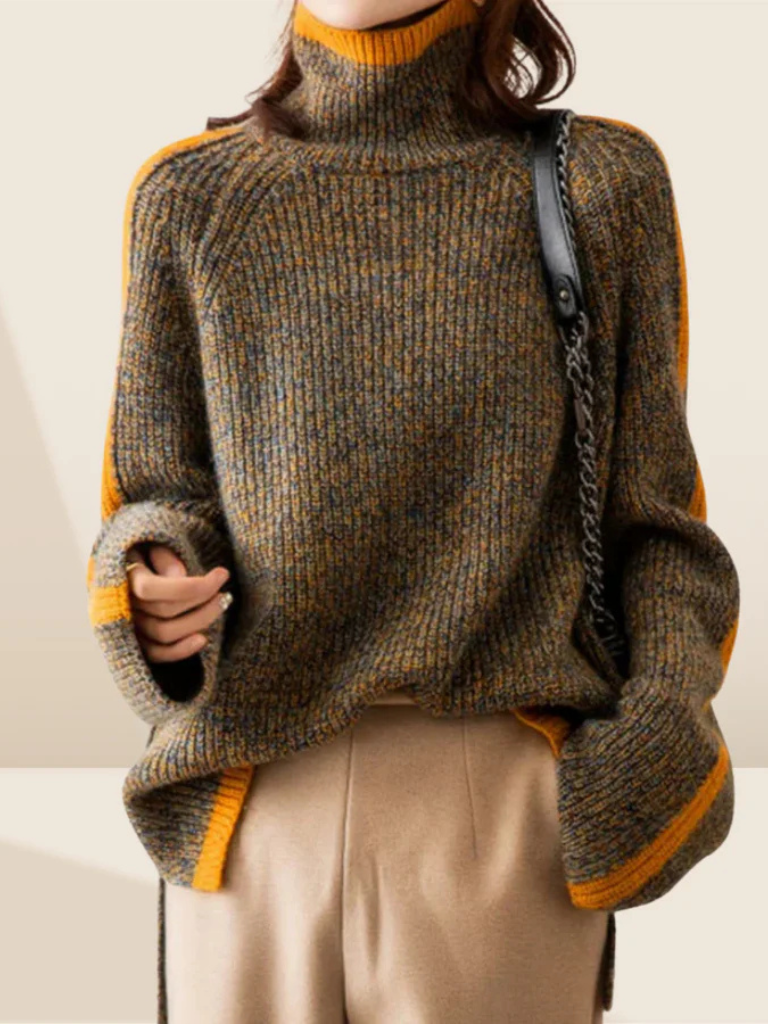 FERN COZY STRIPE TURTLENECK SWEATER