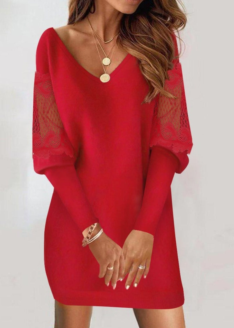 FUMIKO LACE SLEEVE DRESS