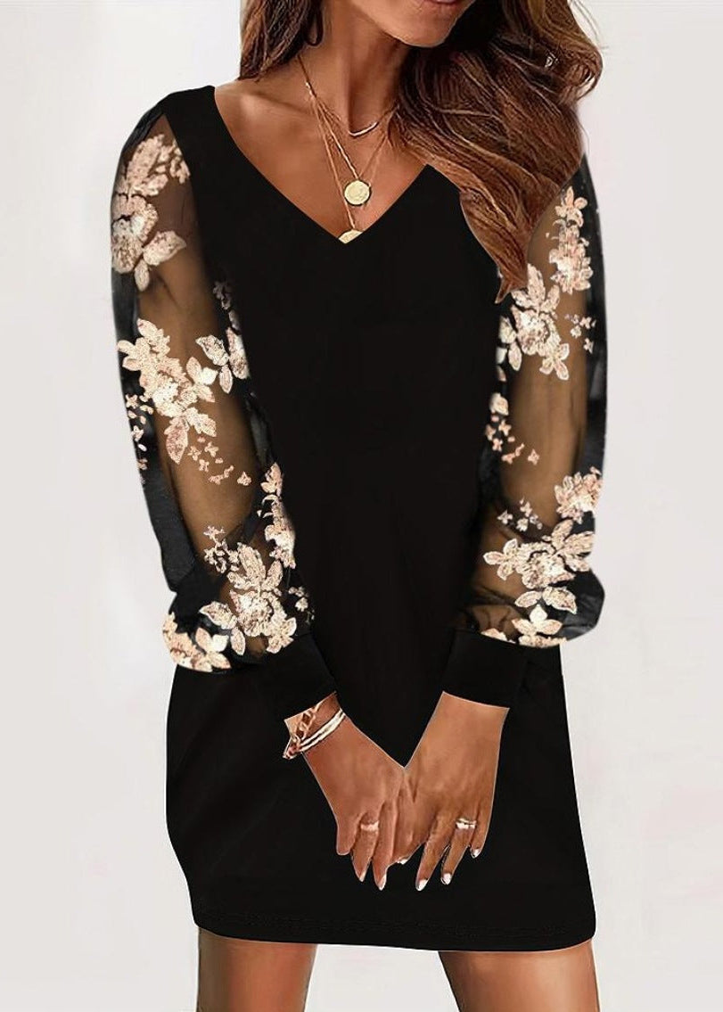 FUMIKO LACE SLEEVE DRESS