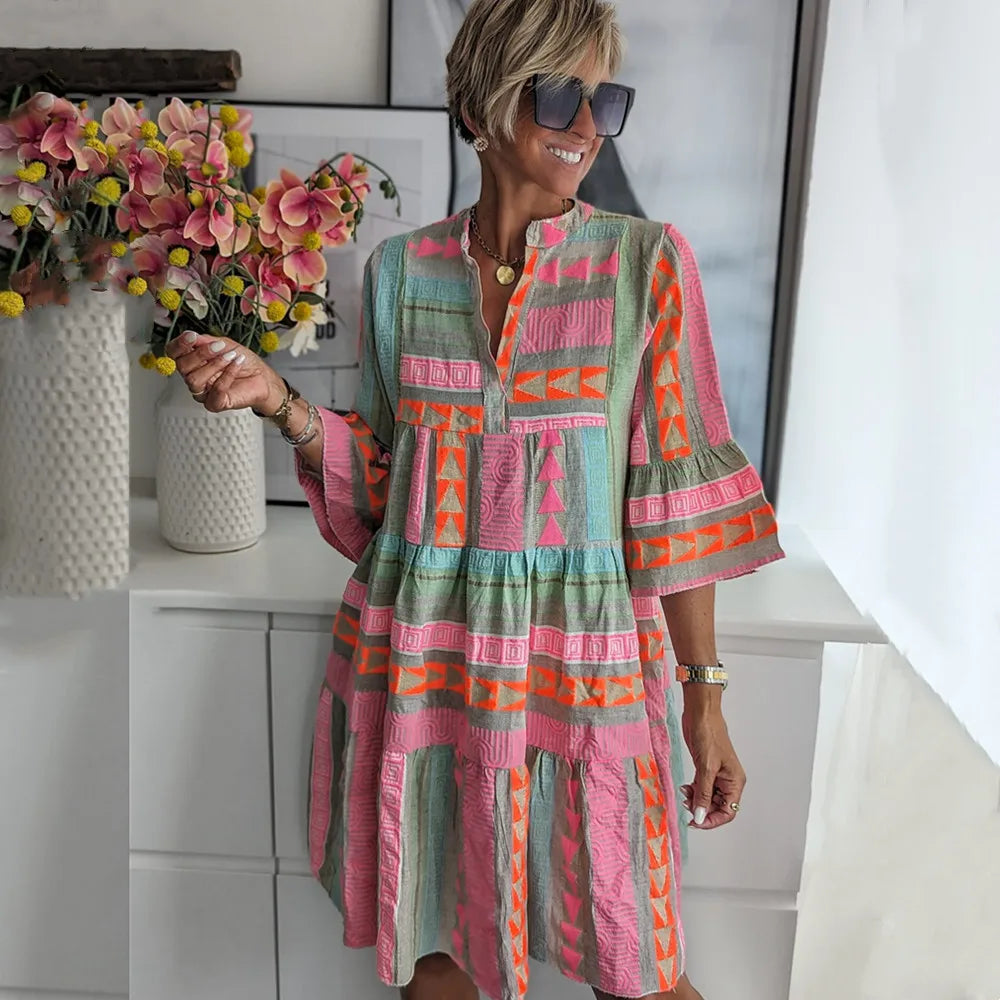 WILLOW ELEGANT TIERED SWING DRESS
