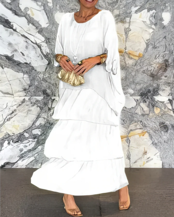 CAROLINE ELEGANT FLOWING MAXI DRESS