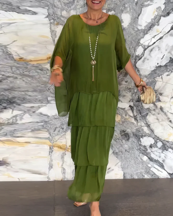 CAROLINE ELEGANT FLOWING MAXI DRESS