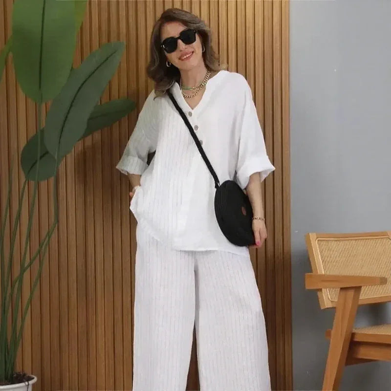 CAPRI COTTON-LINEN TWO-PIECE SET