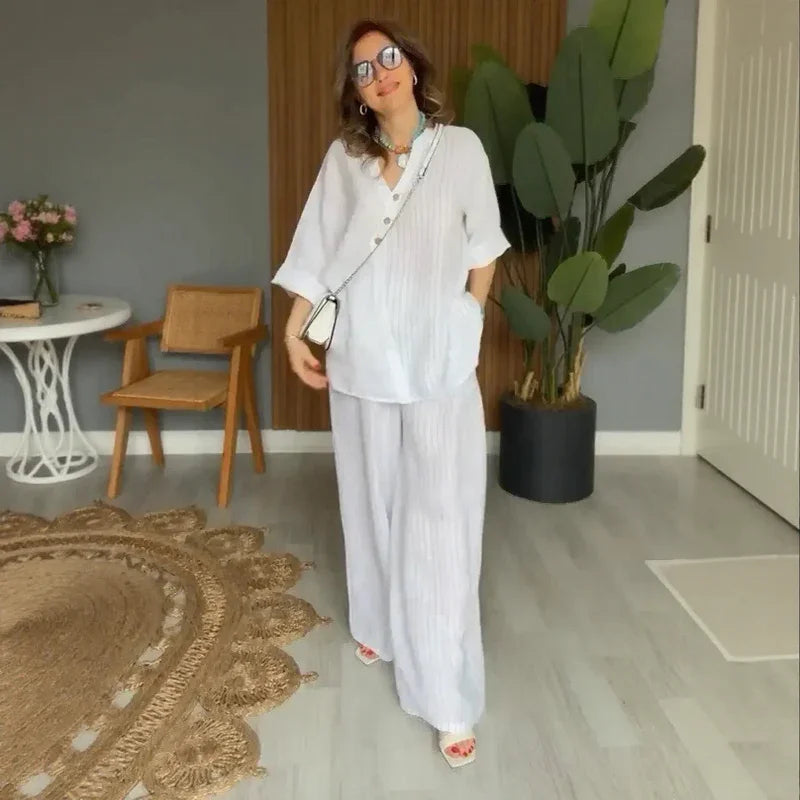 CAPRI COTTON-LINEN TWO-PIECE SET