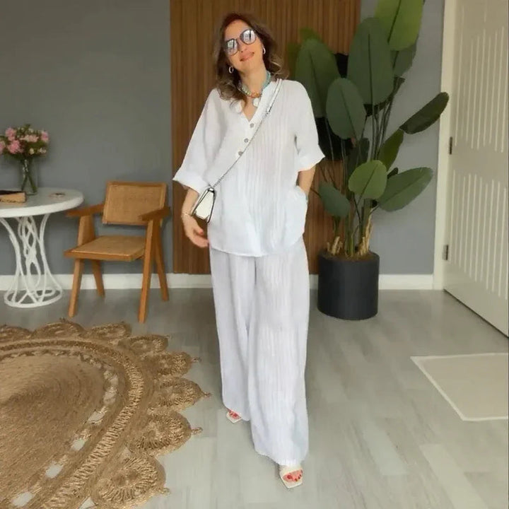 CAPRI COTTON-LINEN TWO-PIECE SET