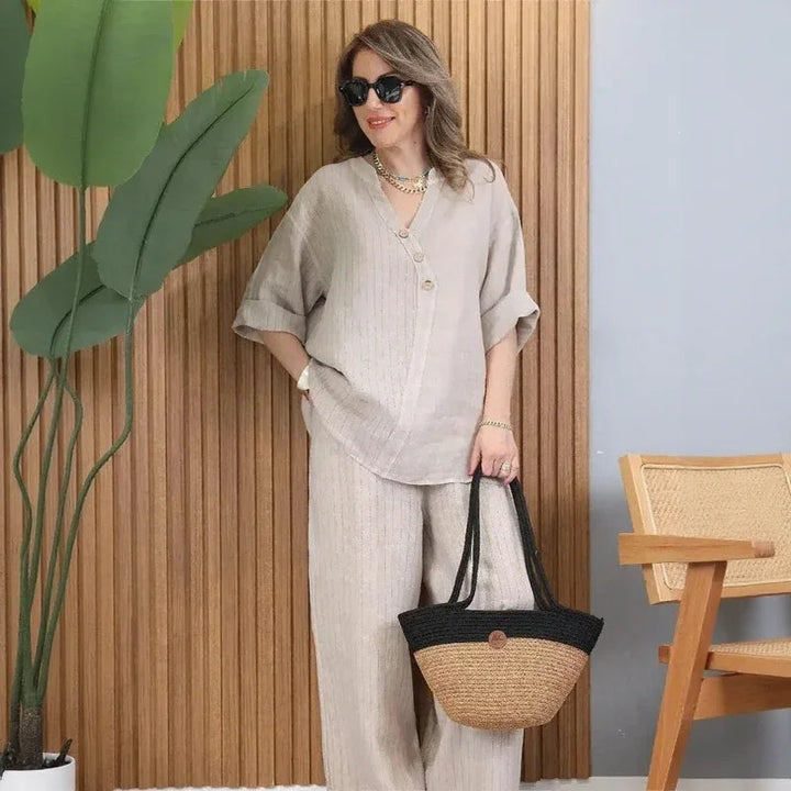 CAPRI COTTON-LINEN TWO-PIECE SET