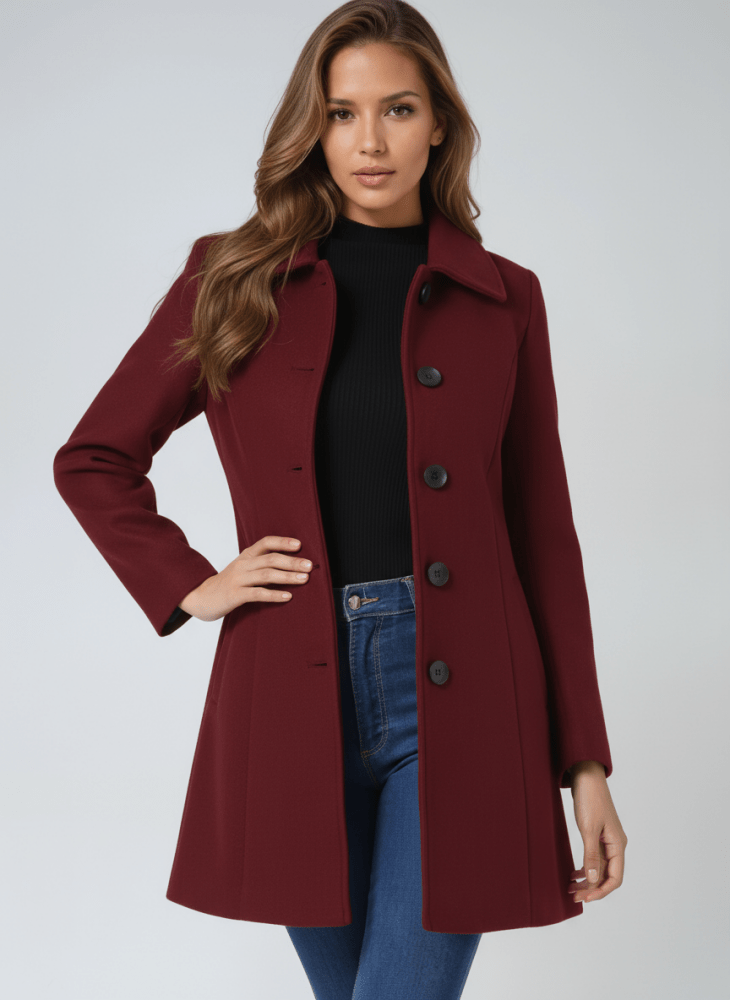 STEFANIA TIMELESS BUTTON-FRONT COAT