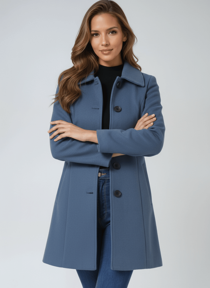 STEFANIA TIMELESS BUTTON-FRONT COAT