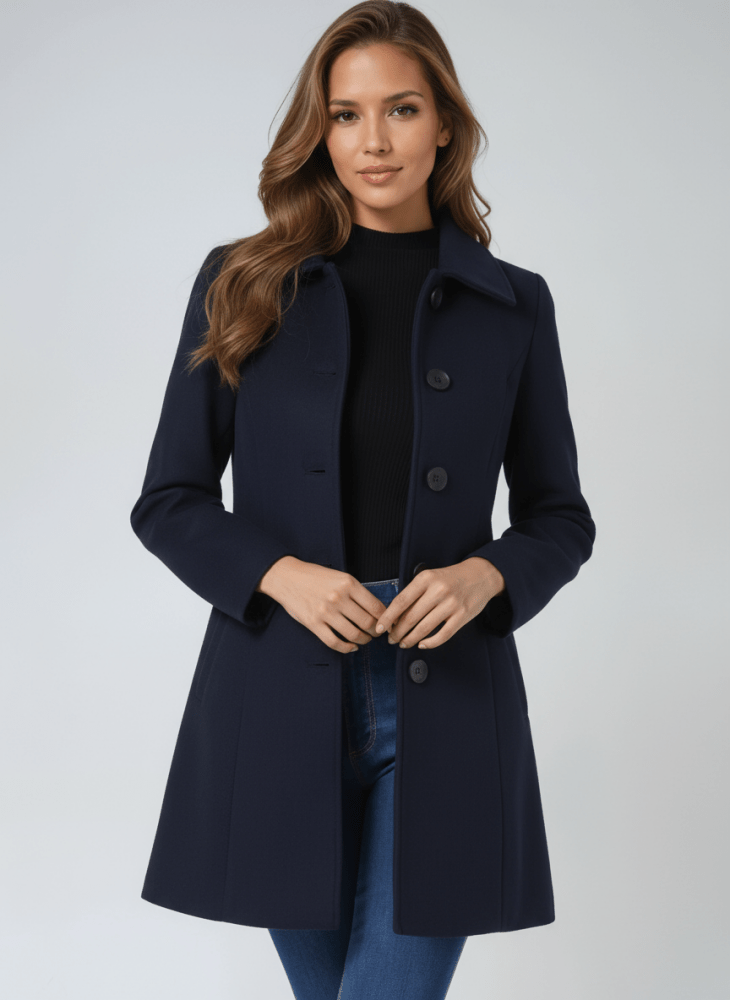 STEFANIA TIMELESS BUTTON-FRONT COAT