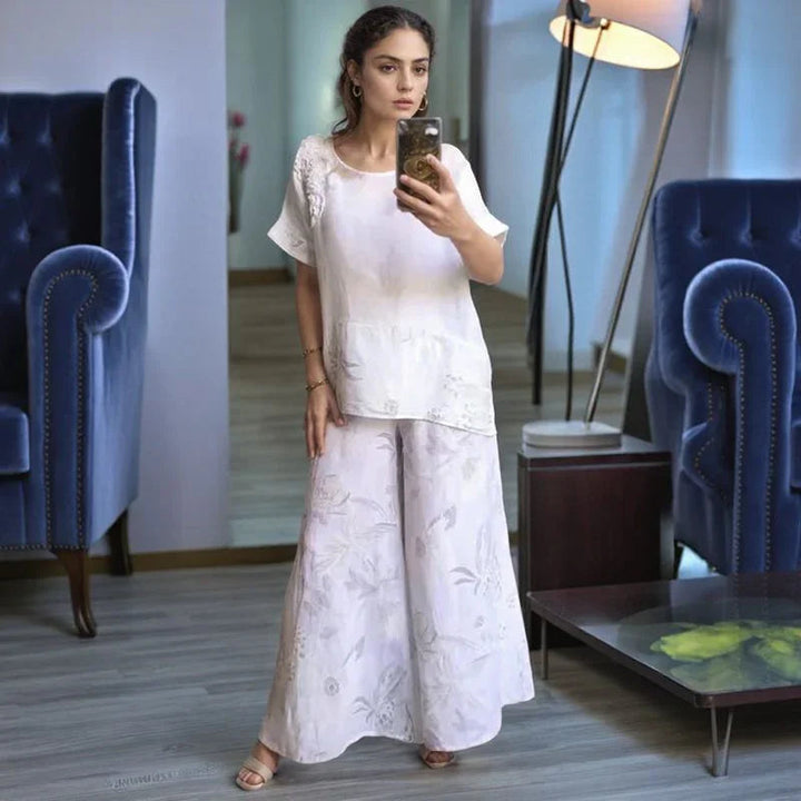 FLORENCE COTTON ENSEMBLE WITH FLORAL DETAIL SET