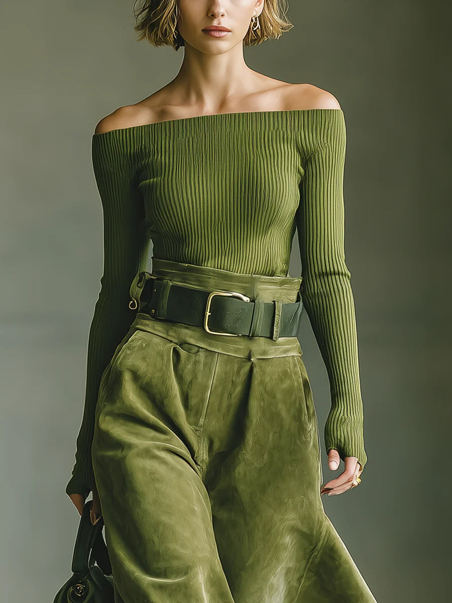 ALYSIA OFF-SHOULDER CHIC TWO-PIECE SET