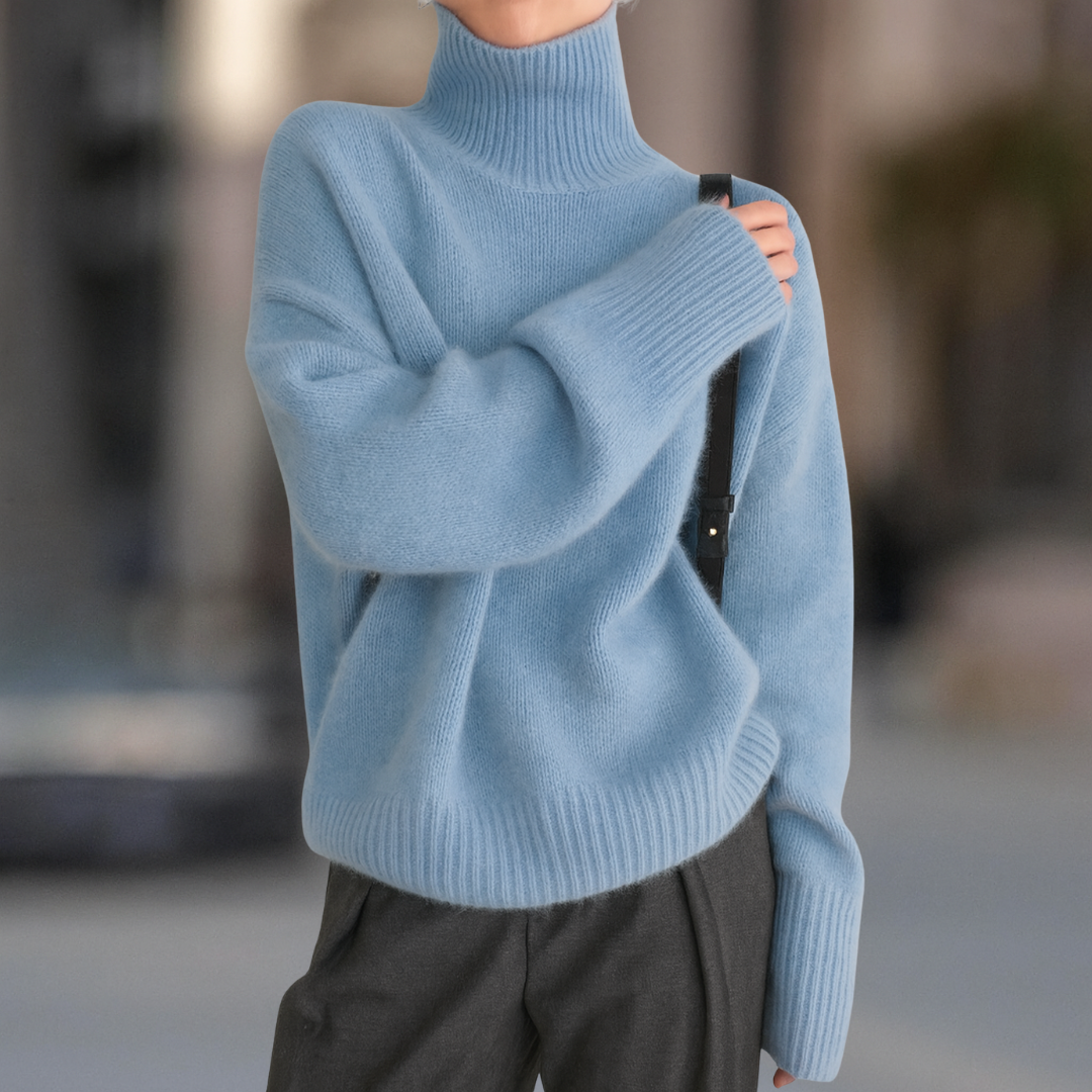 ELARA CASHMERE-BLEND TURTLENECK SWEATER