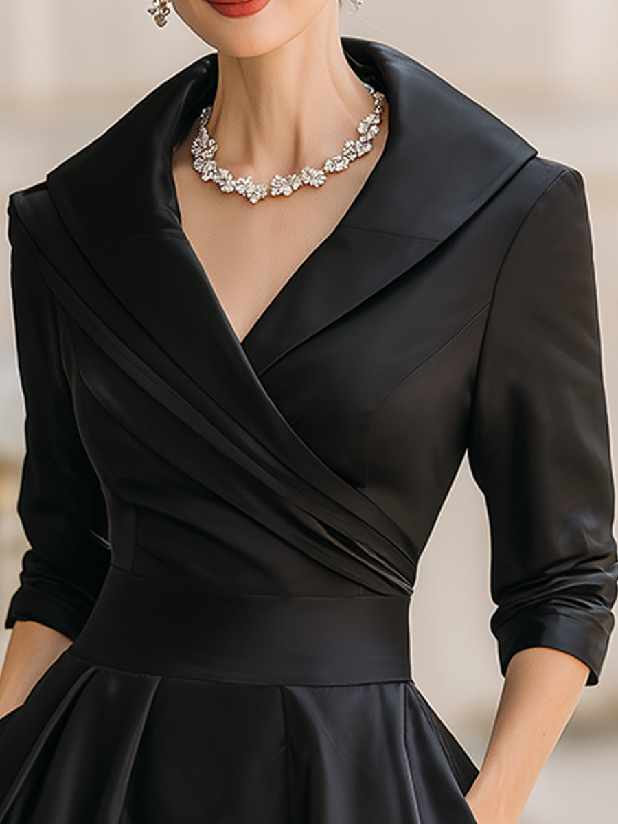 DHARMAY ELEGANT LONG-SLEEVE MIDI DRESS