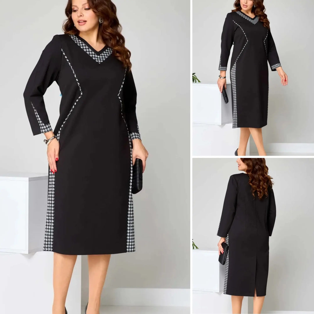 MELINA ELEGANT BLACK SLIMMING DRESS