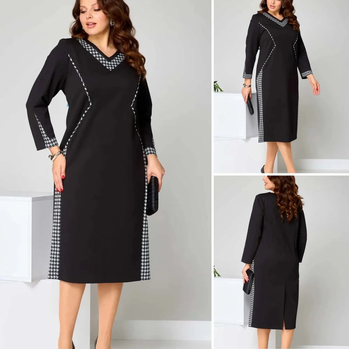 MELINA ELEGANT BLACK SLIMMING DRESS